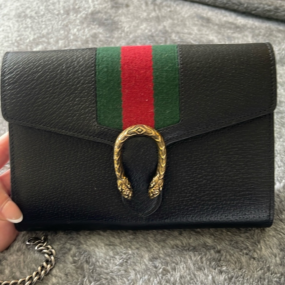 Gucci Dionysus web chain wallet letter small bag